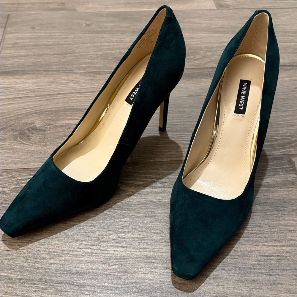Nine West Oraye Dark Green Stiletto Pumps Sz 10 M - Picture 14 of 14